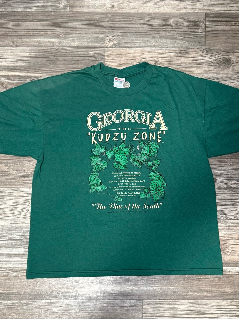 Vintage 90s Hanes Georgia The Kudzu Zone Graphic T-Shirt XL